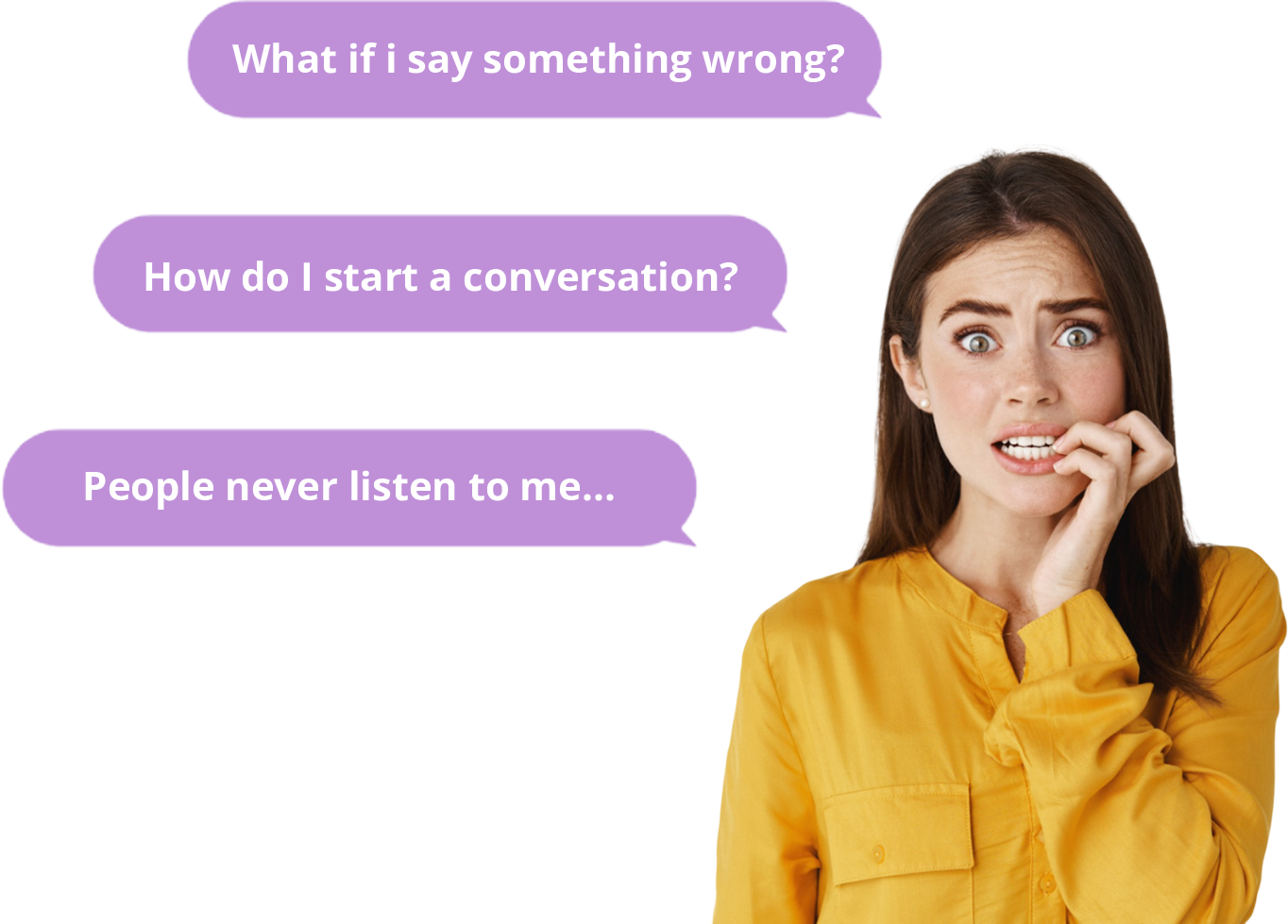 What if i say something wrong? How do I start a conversation? People never listen to me…